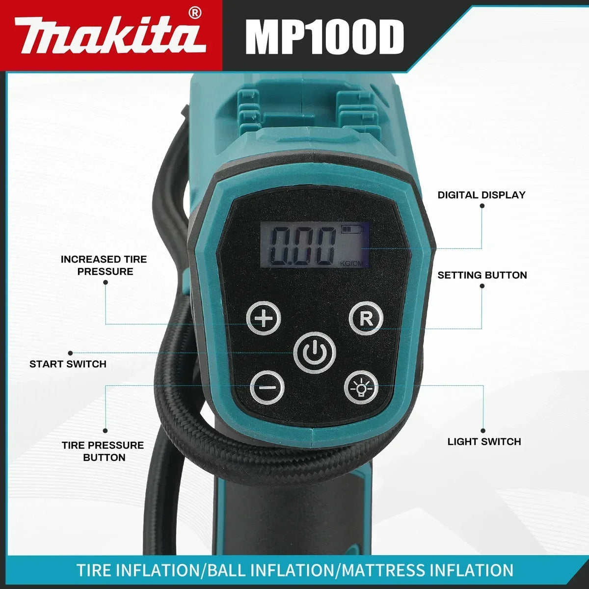 NEW 2026 Makita DYS60 Automatic Air Pump,Cordless Tire Inflator,Lightweight Compressor,Makita 18V Battery Compatible