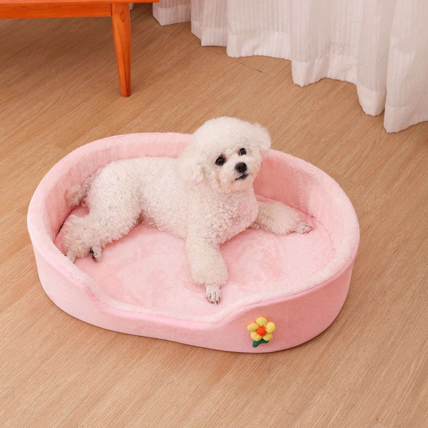 Winter Warm Detachable Small Dog Bed Elastic Round Medium Dog Basket Soft Dog Cushion House Cat Bed Kennel Accessories