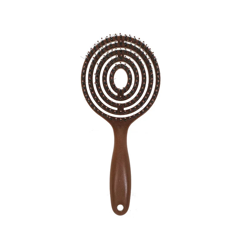 Hollow massage comb Multicolor Hollow Circular Hair Brush - Scalp Massage & Detangling Comb for Smooth Hair Styling