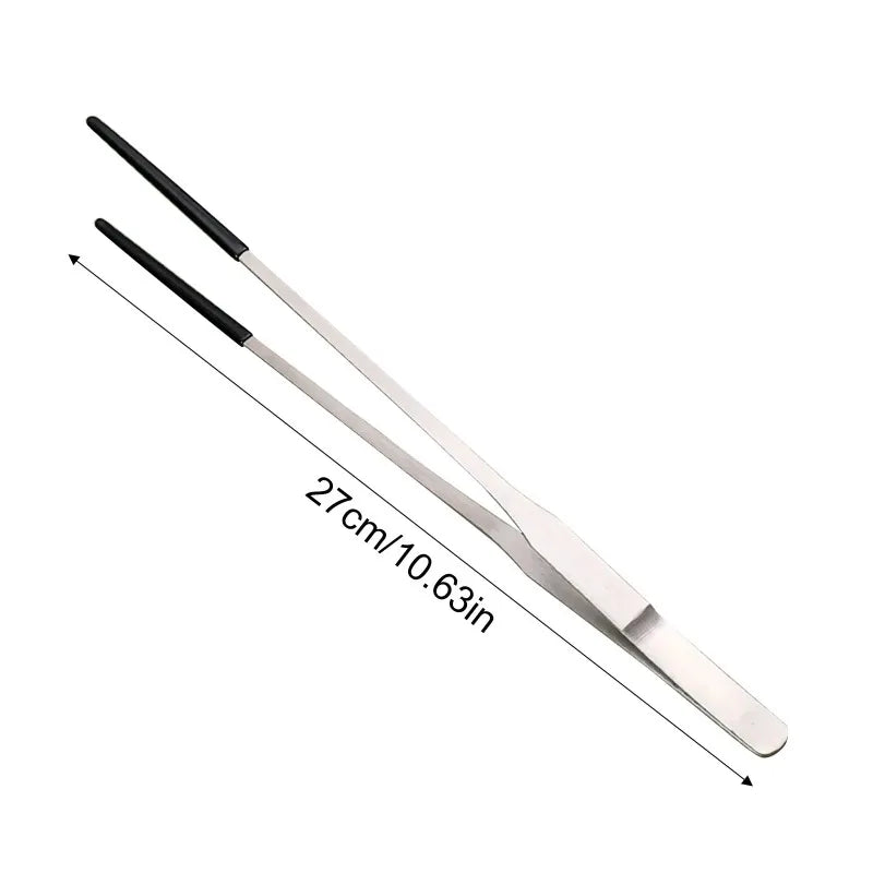 2pcs Bent Tip Tweezers For Crafts Stainless Steel Straight And Curved Nippers Tweezers Feeding Tongs For Reptile Lizards Spider