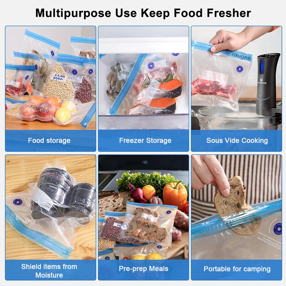 Food Vacuum Bags Reusable Vacuum Bags Small Large Size Vacuum Sealed Food Bags Food Storage Bag 10Pcs Vacuum Packaging Bags
