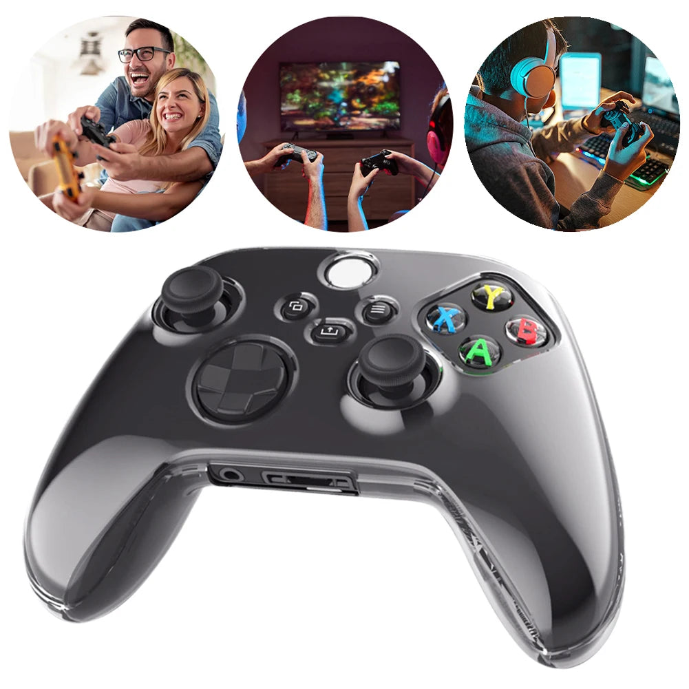 Hard Protective Case Anti-Slip Handle Shell Shockproof Transparent Skin Housing Case for Xbox Series X/S Controller  Accessories