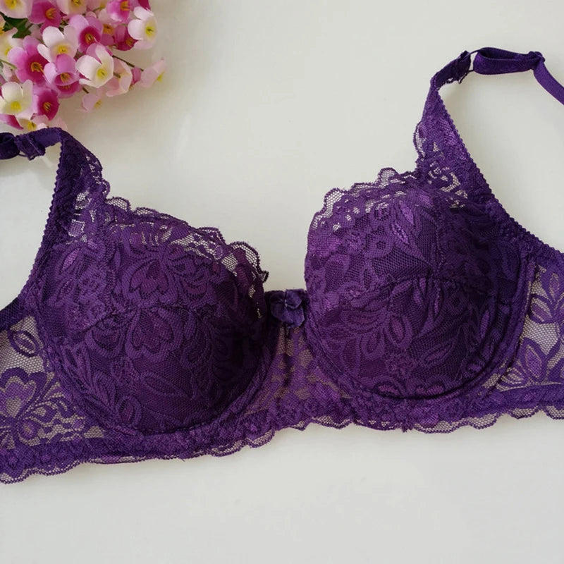 Lace Women's Bra Breast Cover Summer Thin Full Cup Underwear Plus Size Adjustable Push Up Bras Undewire Sexy Bralette Lingerie