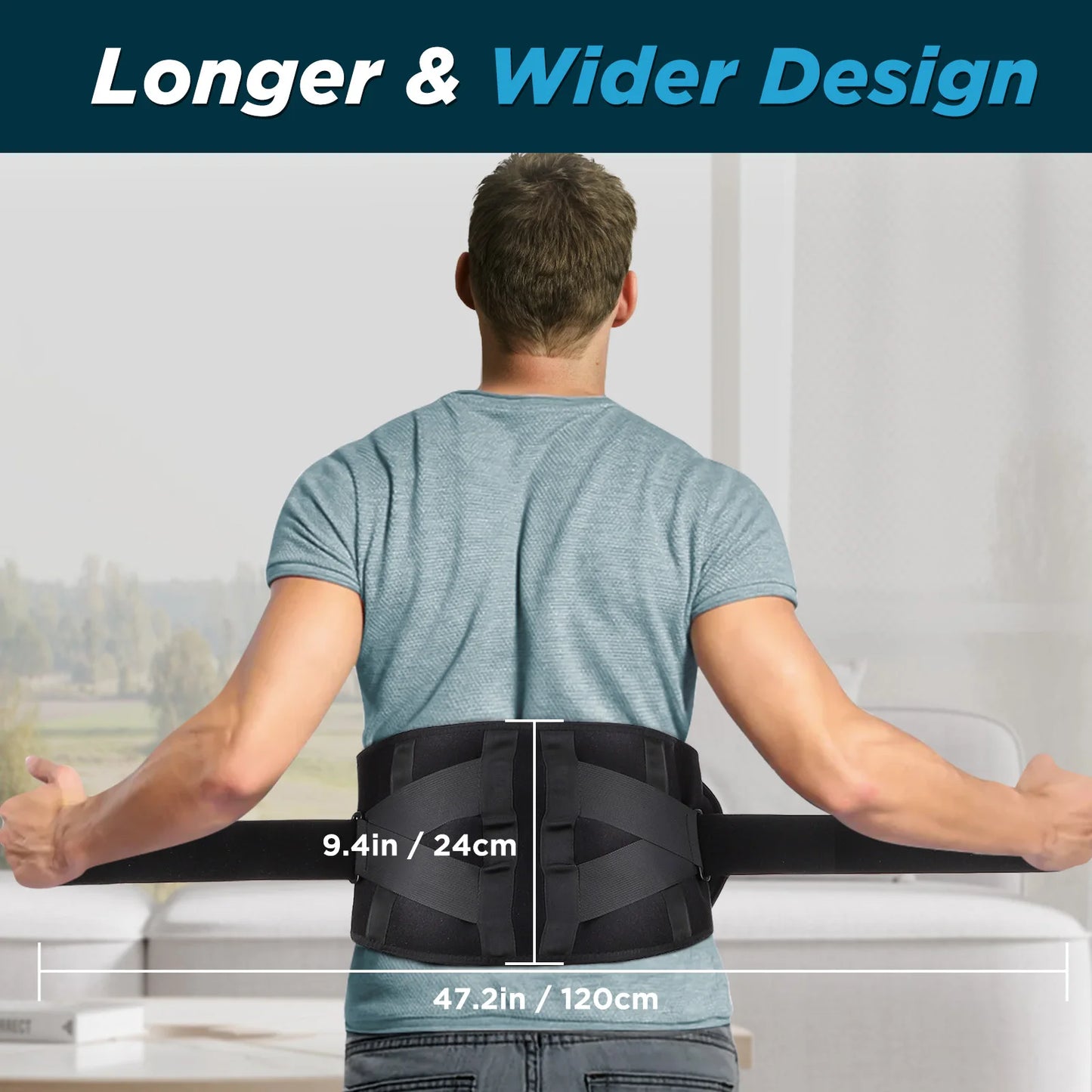 Cordless Heated Vibration Massage Belt Infrared Waist Massager Lumbar Support Decompression Back Brace Muscle Relax Relieve Pain