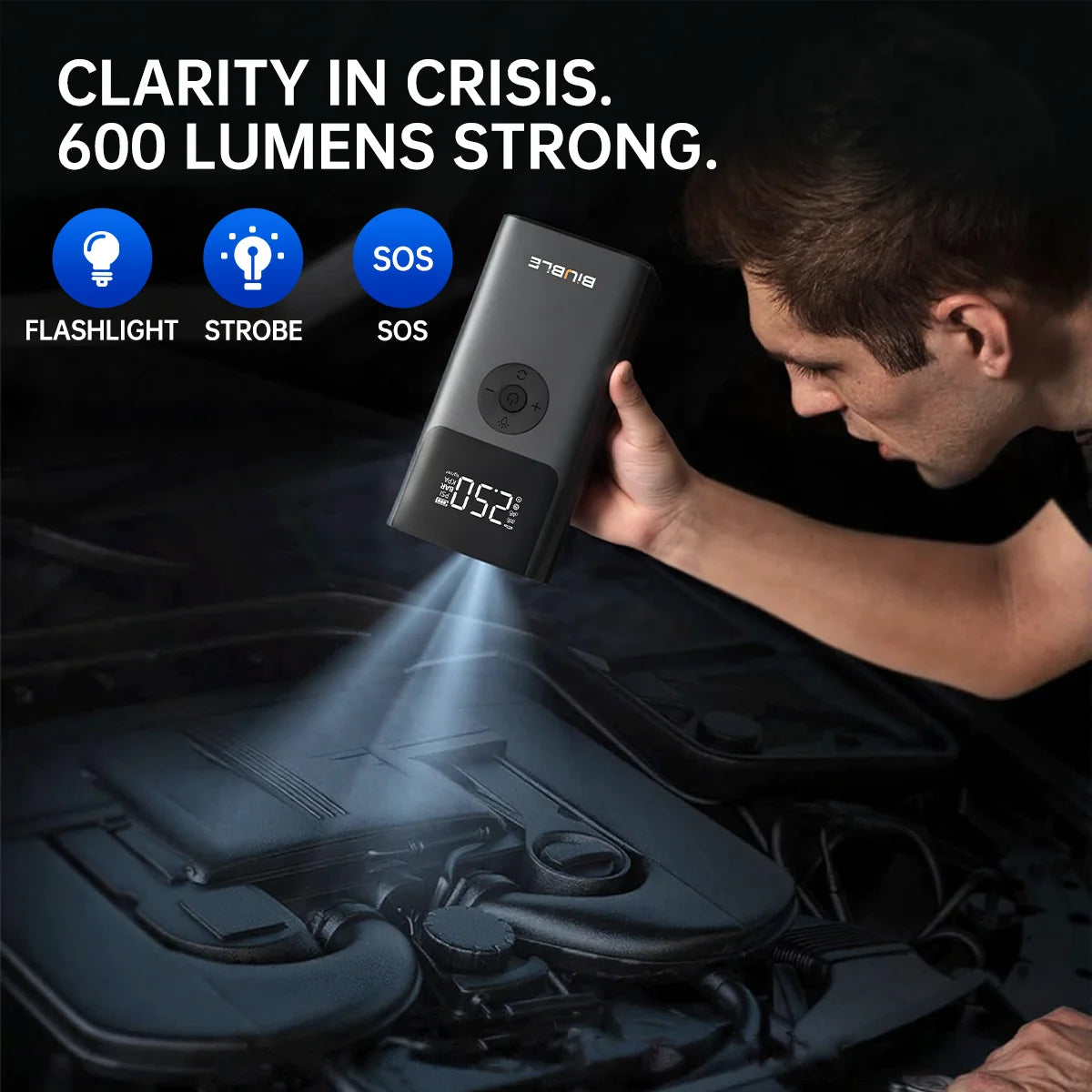 Car Jump Starter with Air Compressor 8000A Battery Booster 150PSI Air Pump 20000mAh (ALL Gas/10L Diesel) Portable Power Bank