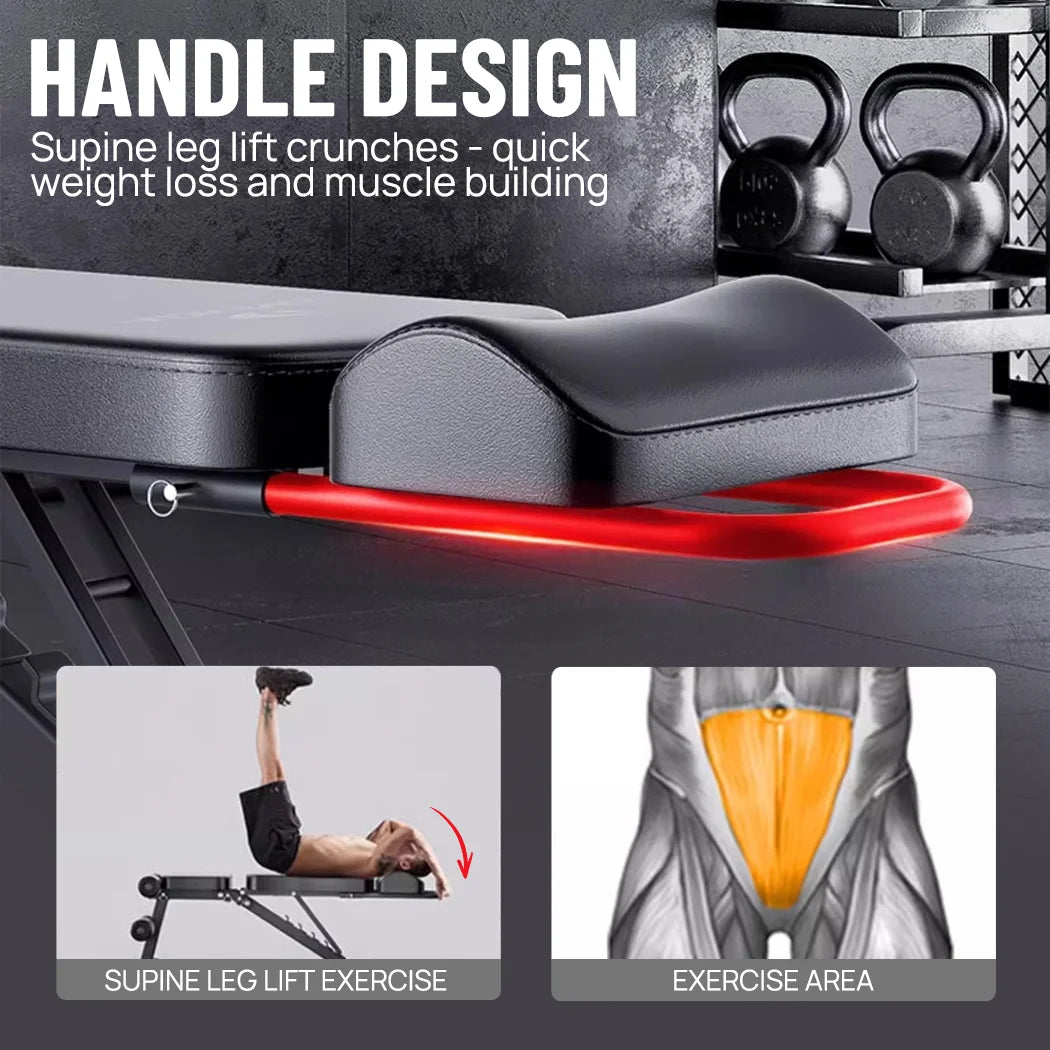 PORIYA 9In1 Foldable Adjustable Weight Bench Fitness Bench Adjustable Bench Gym