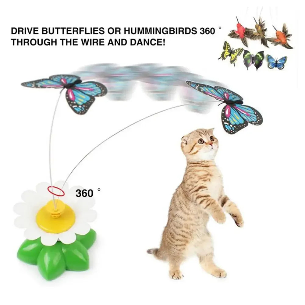 Electric Butterfly Cat Toy Shake Rotating Flying Automatic Humming Bird Intelligence Training Funny Pet Toys Random Color