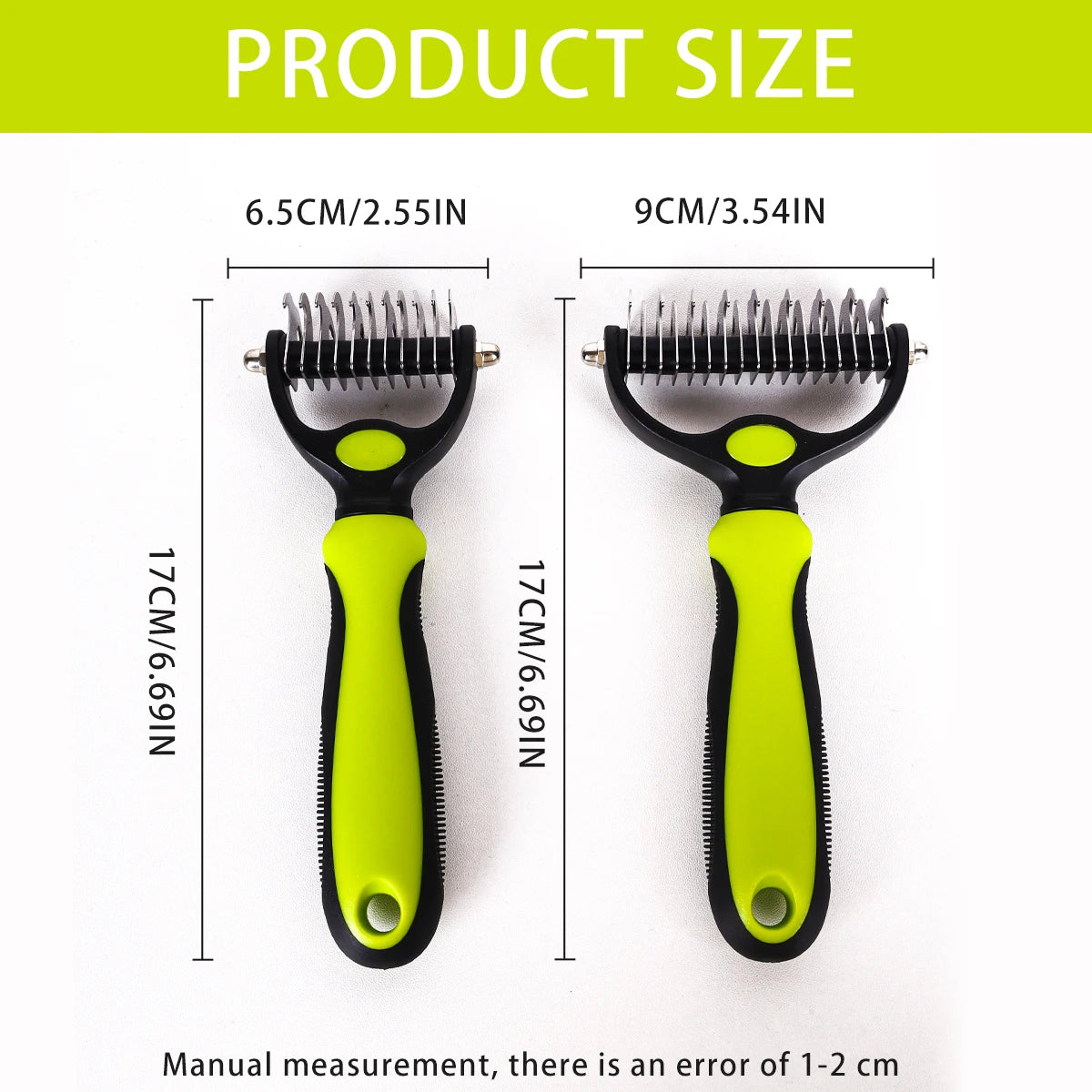 1pc Pet Grooming Brush Double Sided Shedding and Dematting Undercoat Rake Comb for Dogs and Cats