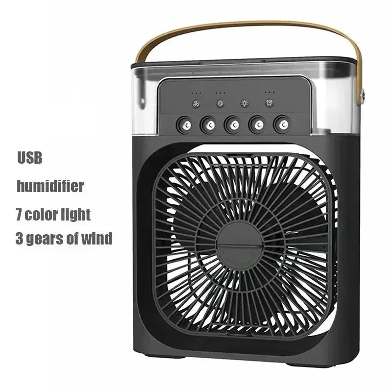 Motorcycle 3 in 1 USB Mini Air Conditioner Portable Cooling Fan with Humidifier and Night Light for Home Office Desktop Amagi