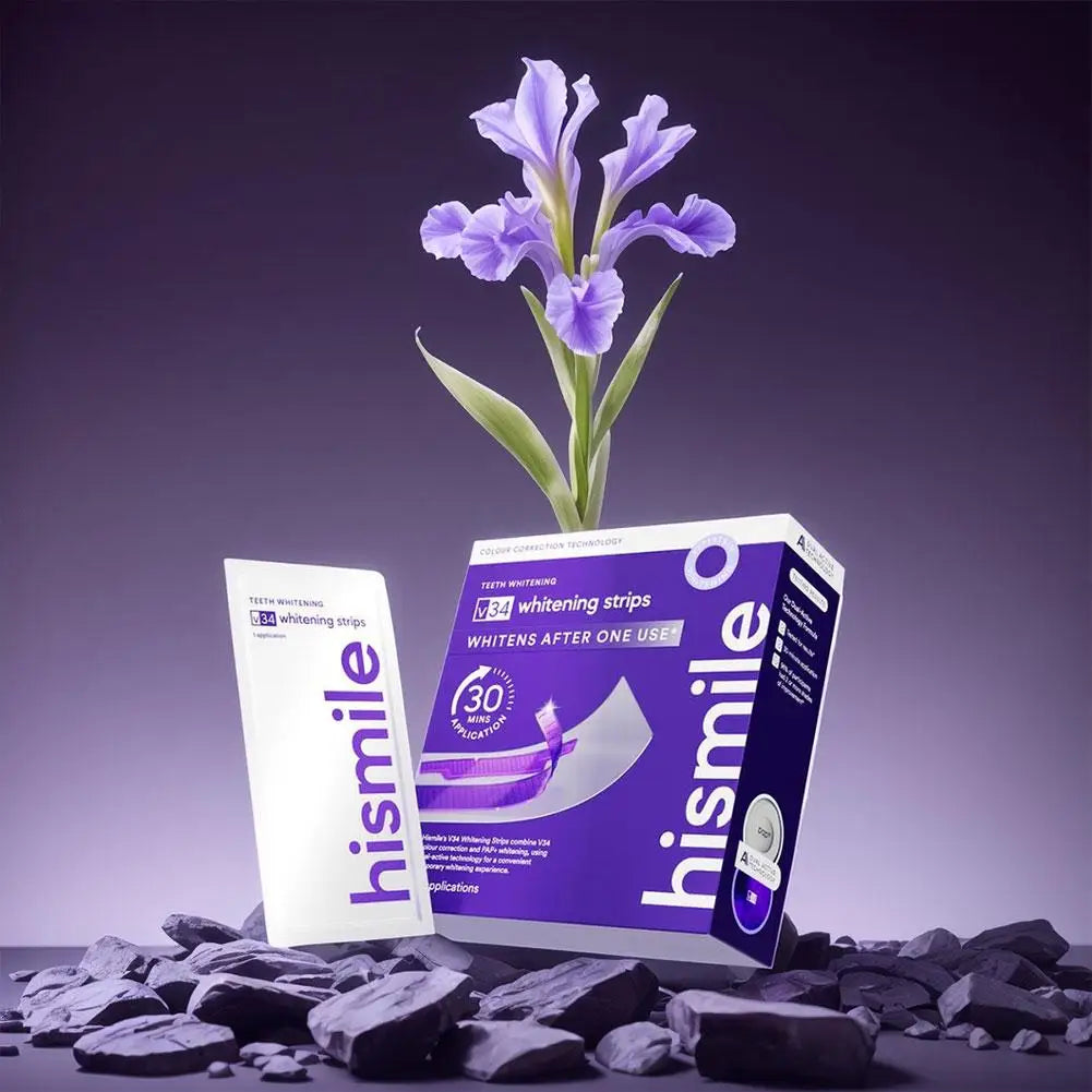 Hismile Teeth Whitening Strips Remove Plaque Stains Brighten Teeth Reduce Sensitivity 30 Mins Quick Dental Oral Care Stickers