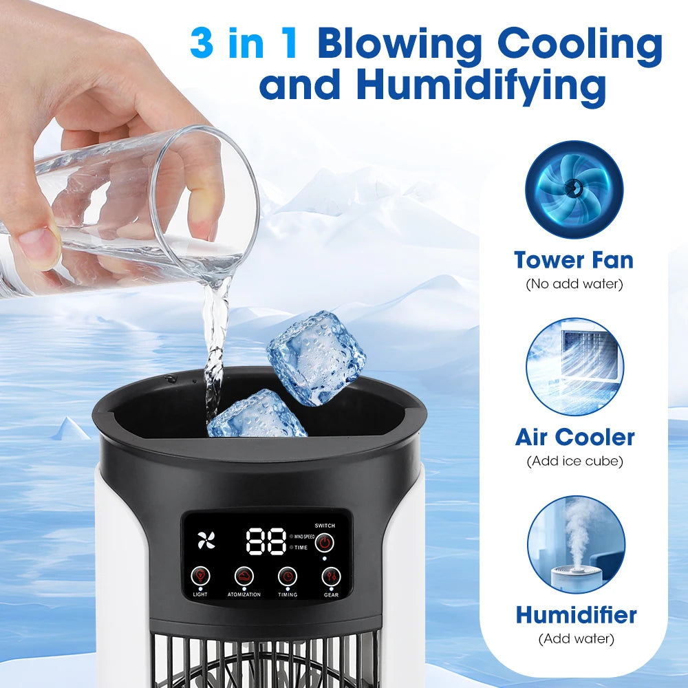 USB Mini Portable Air Conditioner Cooler Fan Water Cooling Air Conditioning for Home Office - Compact Air Cooler