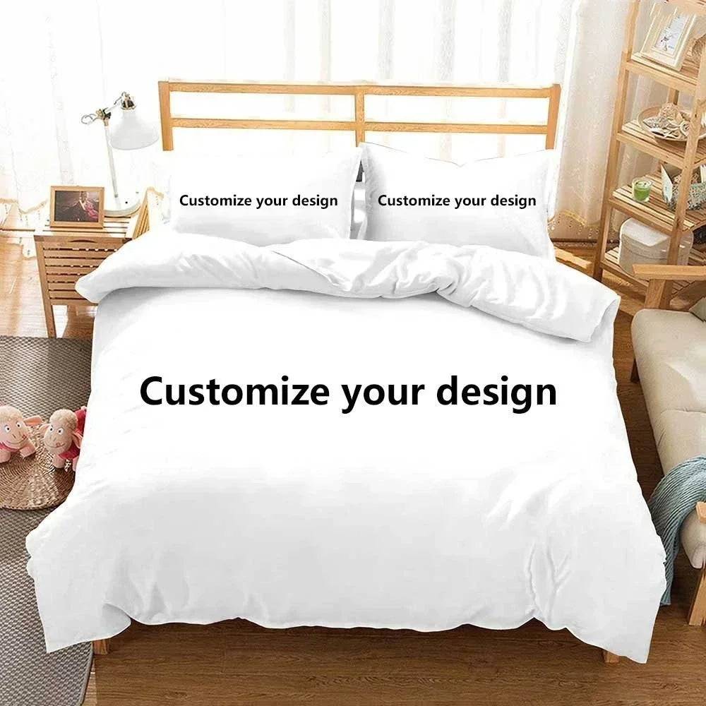 Customized Design Photo Logo Duvet Cover Set Boys Adults Kids Gift Custom DIY Bedding Set Queen King Size Personalized Bet Set