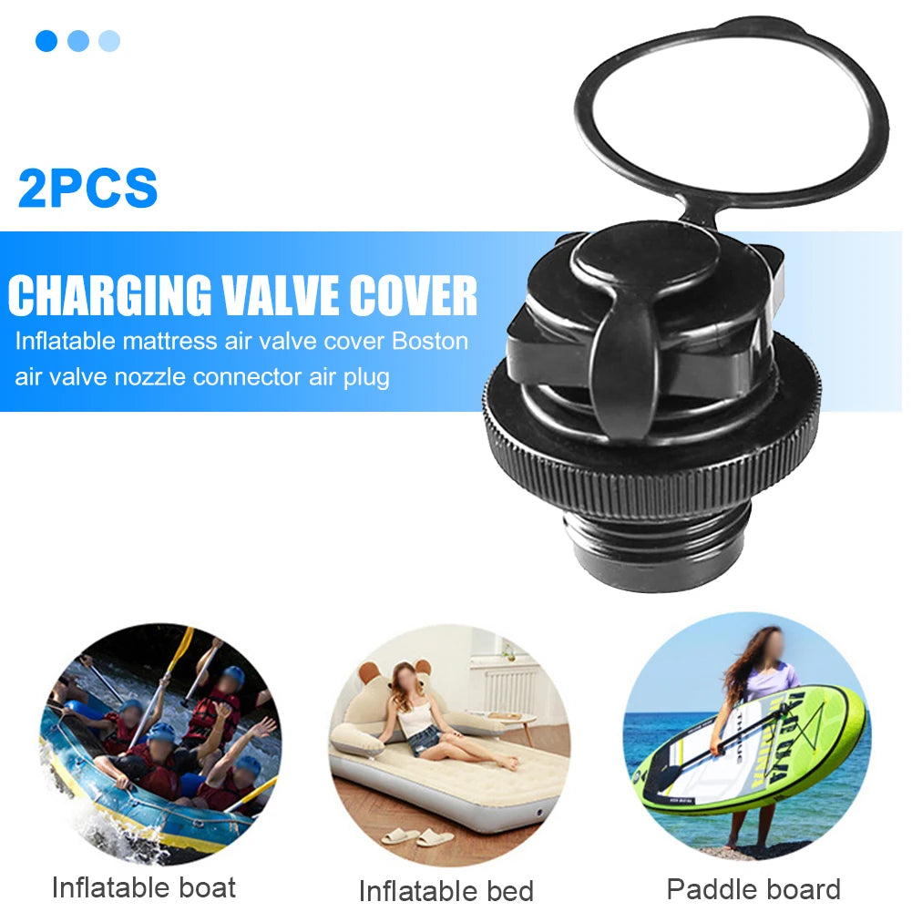 2 Pcs Kayak Raft Plug Replacement Air Valve Nozzle Cap Air Mattress Plug Replacement Boston Valve For Inflatable Boat Kayak Raft