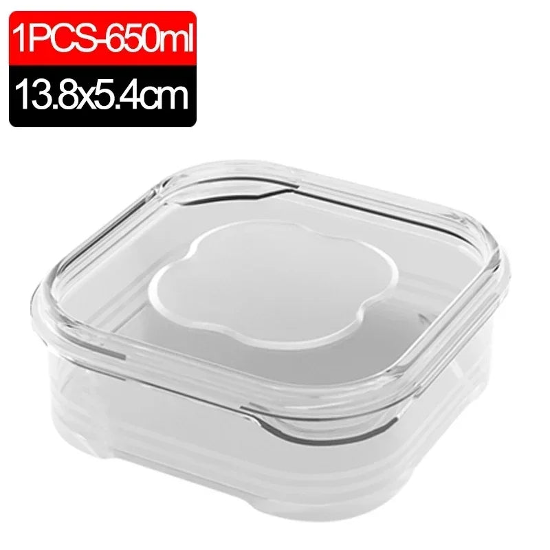 1/10PC Small Food Preservation Boxes Refrigerator Frozen Meat Vegetable Fresh-Keeping Box Transparent Kitchen Sealed 2030