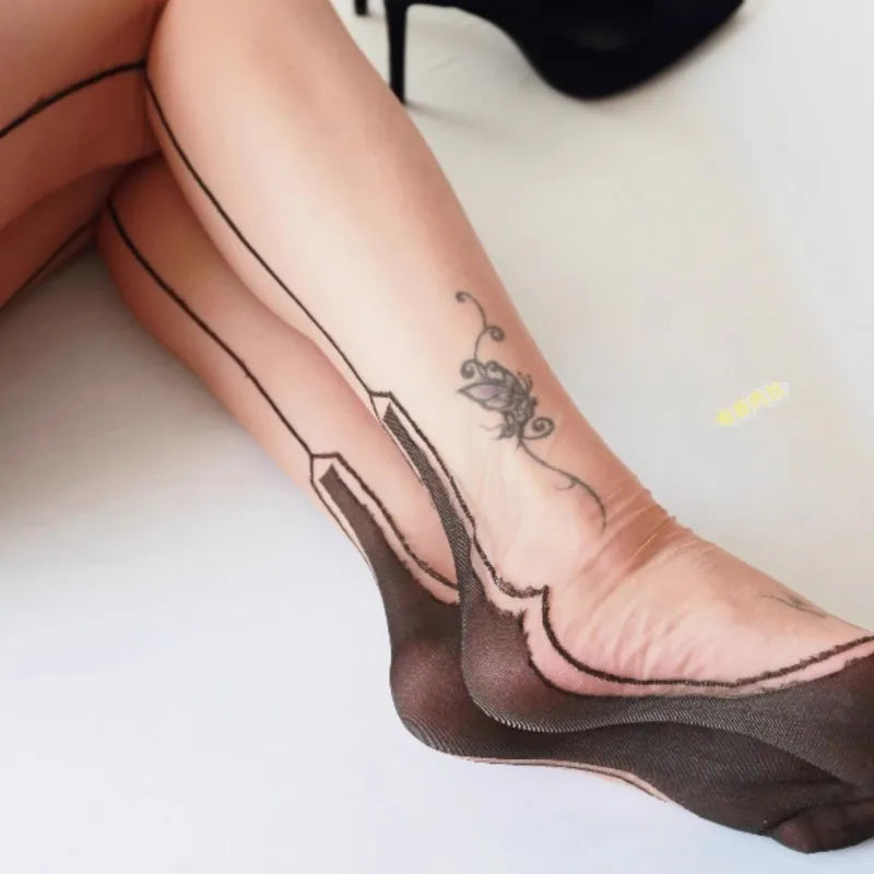 Sexy Skin Stockings Ultra-thin Summer Breathable Hosiery Sheer To Toe Knee High Stockings Night Club Non-ealstic Women Socks