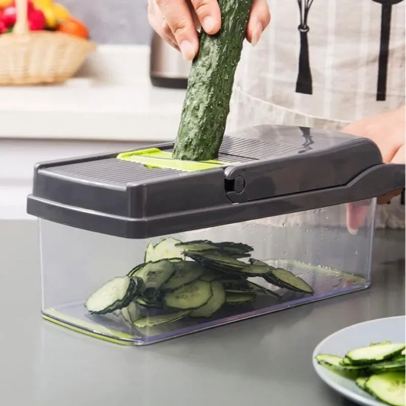 16 in 1 Multifunctional Vegetable Chopper Handle Food Grate Food Chopper Vegetable Slicer Dicer Cut Kitchen Items