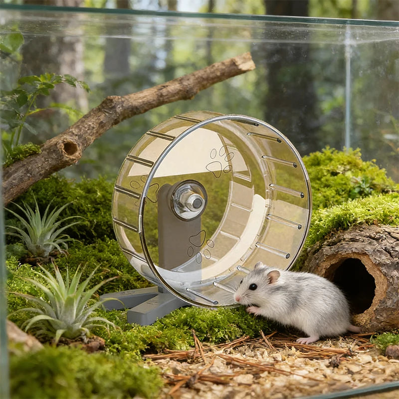 Hamster Wheel 12cm Super-Silent Exercise Wheels Dual-Bearings Quiet Spinner Running Wheels  Fits Any Hamster Cage Hamsters Toy