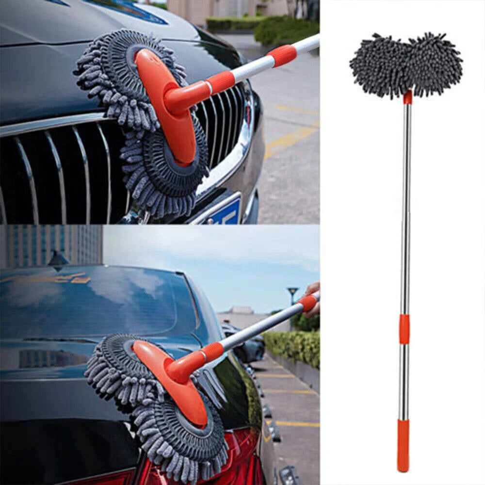 Mop Cleaning Brush Adjustable Car Wash Mop with Long Handle For Window Rotate AU