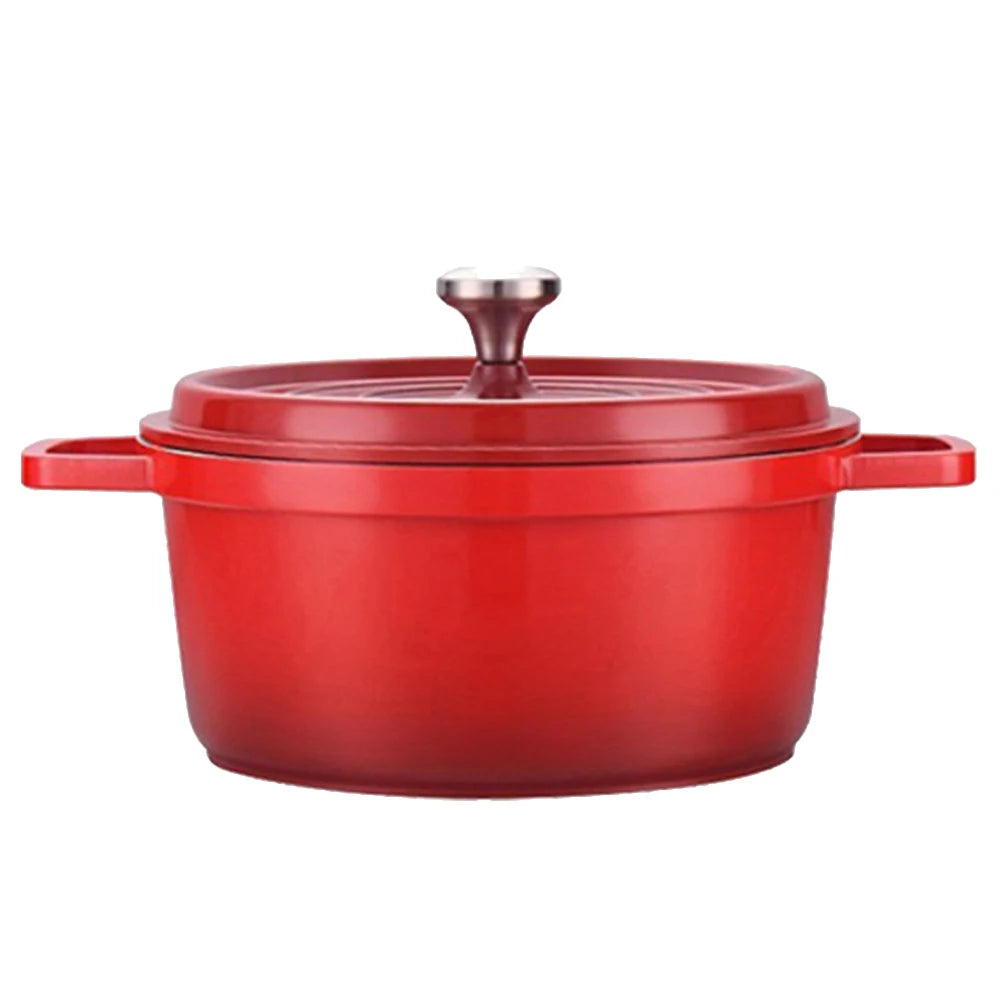 Enameled Cast Aluminum Dutch Oven with Lid Non-Stick Heavy Duty Stock Pot Home Kitchen Enamel Stock Pot Multifunctional Cookware