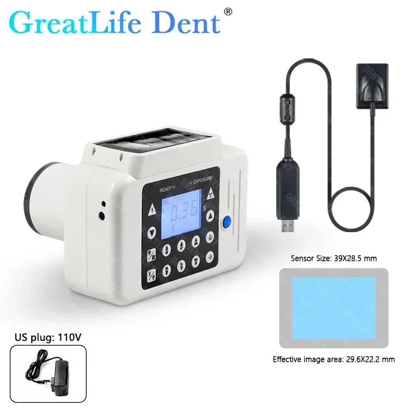 GreatLife US MX EU GCC Stock Portable Dental X-ray Machine X-Ray Unit with Built-in Display Sensor Digital HD Image Veterinary