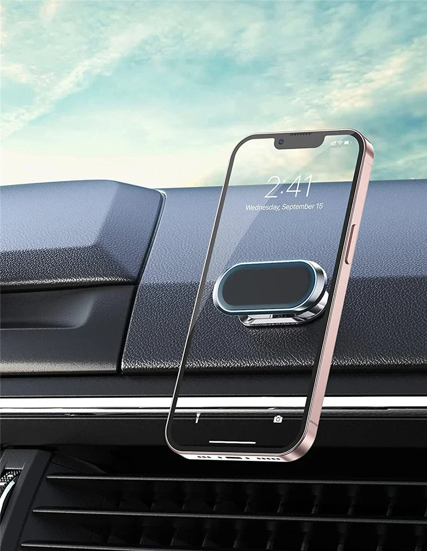 360 Rotating Mini Magnetic Holder Car Phone Dashboard Strip Shape Mount Stand Portable for Cell Phone GPS Compatible