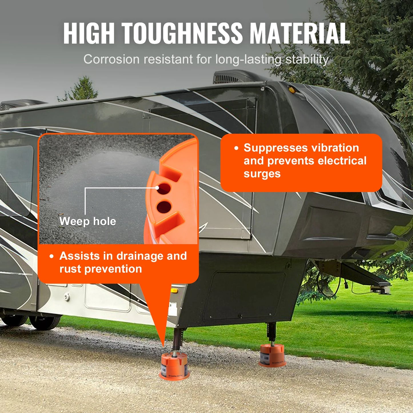SucceBuy Trailer Jack Block 2000lbs Capacity per RV Leveling Block High-quality Polypropylene RV Camper Stabilizer Blocks 2Pack