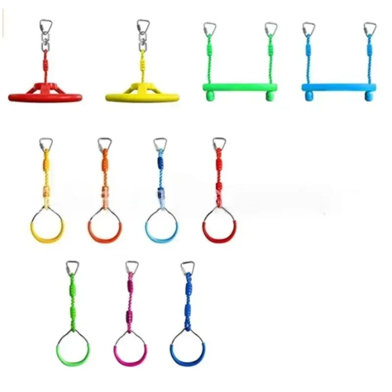 Kids Active Gym Toys Rings Swing Set Flying Gym Pull Up Function Outdoor Indoor Playground Swing for Kids’ Fitness & Sports Fun