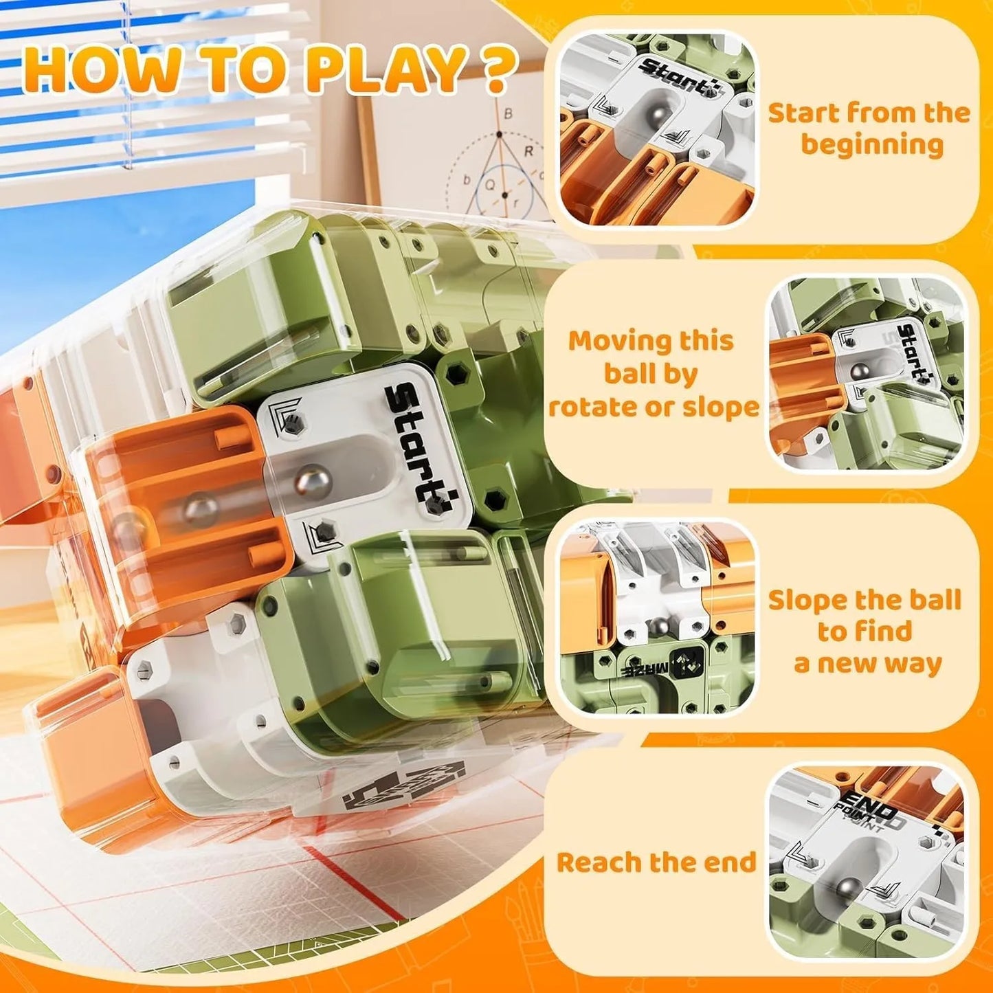 Speed Cube Rolling Ball 3D Maze Magic Cube Stress Reliever Toys Gift Kids Adult