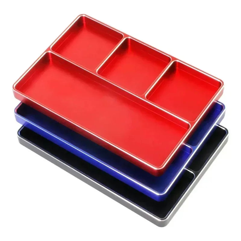 Suitable for metal frosted magnetic screw tool storage box tray for RC model cars, remote-controlled aircraft, ship models, etc