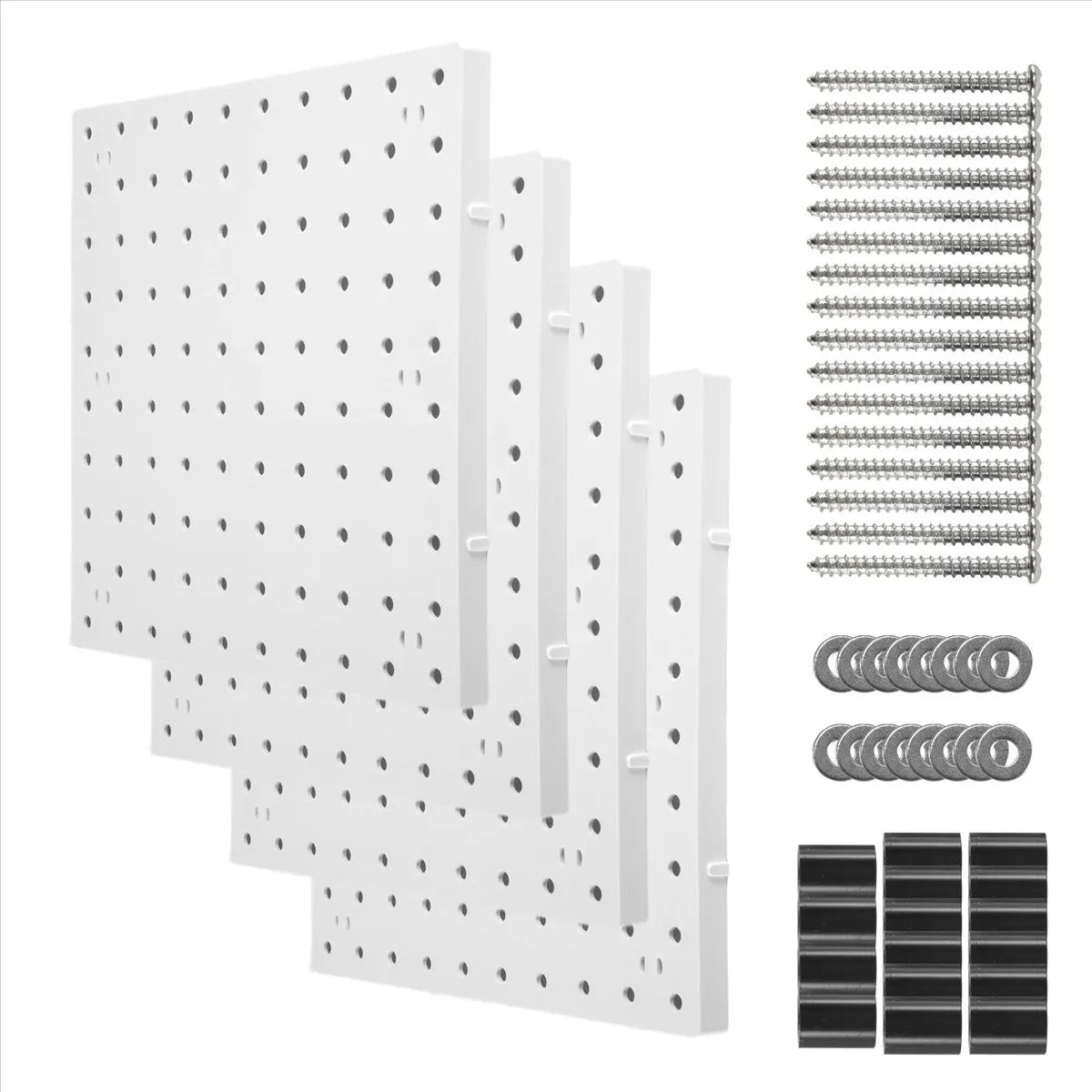 Pegboards, Pegboard Wall Organizer Panels, Peg Boards for Wall, Craft Room, Kitchen, Garage, Living Room, Bathroom(4Pcs)