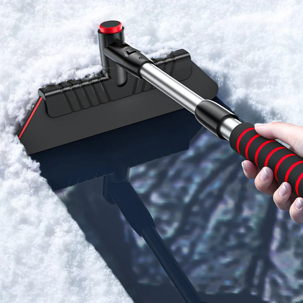 2 In 1 Car Snow Shovel Ergonomic Handle Retractable Snow Remover Front Windshield Ice Scraping Defrost Broom Auto Cleaner Tool