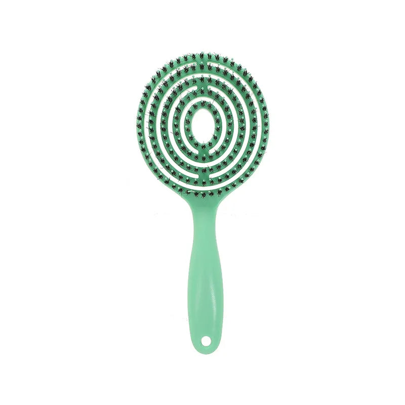 Hollow massage comb Multicolor Hollow Circular Hair Brush - Scalp Massage & Detangling Comb for Smooth Hair Styling