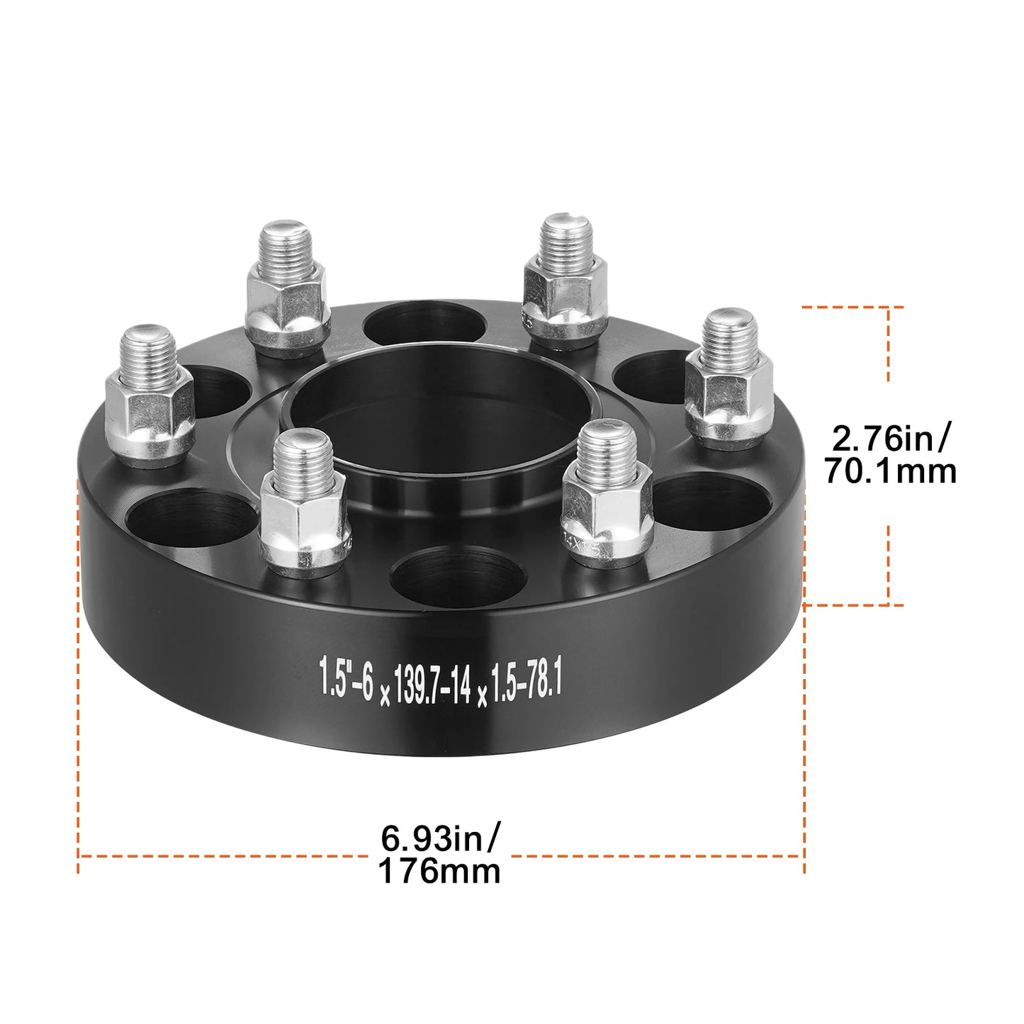 SucceBuy Wheel Spacers 8"x6.5" Wheel Adapters 8 Lug Forged Spacer 9/16"-18 Studs Spacers Dodge Ram 2500 Ram 3500 Ford F250 F350