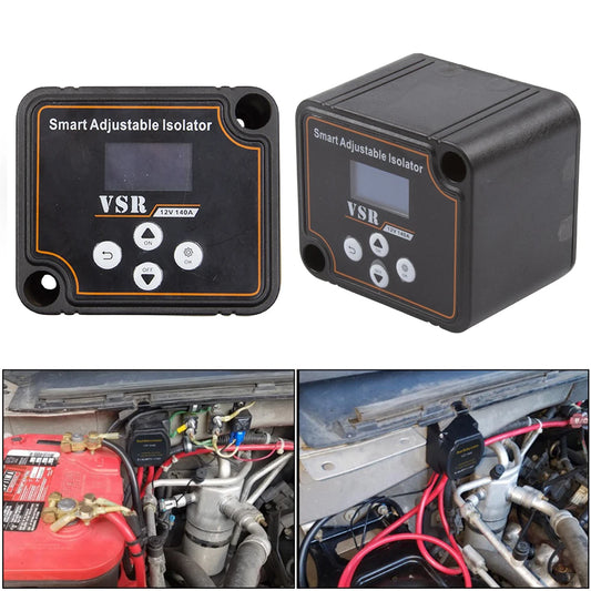 12V 140A Adjustable Dual Battery Isolator Split Charge Voltage Sensitive Relay Voltage Setting Smart Dual Battery Smart Isolator