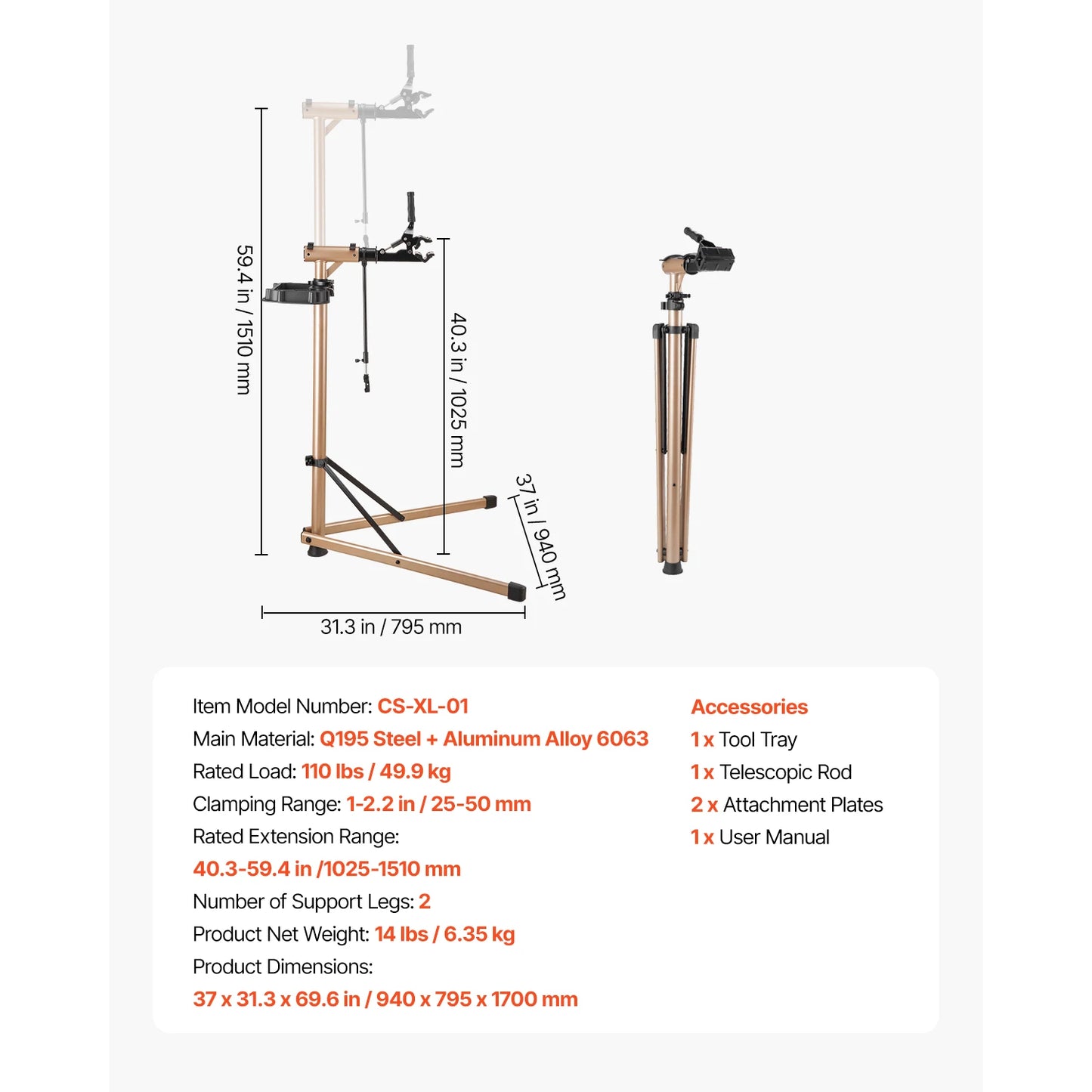 SucceBuy Bike Repair Stand 66/85/88/110lb Heavy duty Bicycle Work Stand Foldable Bicycle Maintenance Rack for Mountain&Road Bike