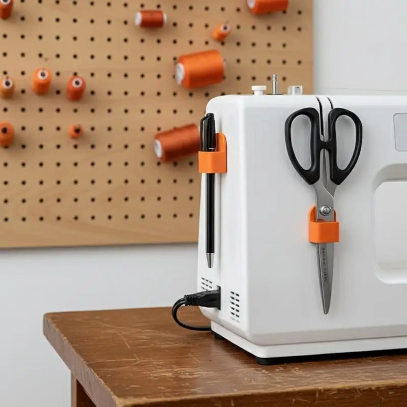 Sewing Machine Scissor Storage Organizer Box with Adhesive Backing for Craft Studio Easy to Install Holder Accessories Box