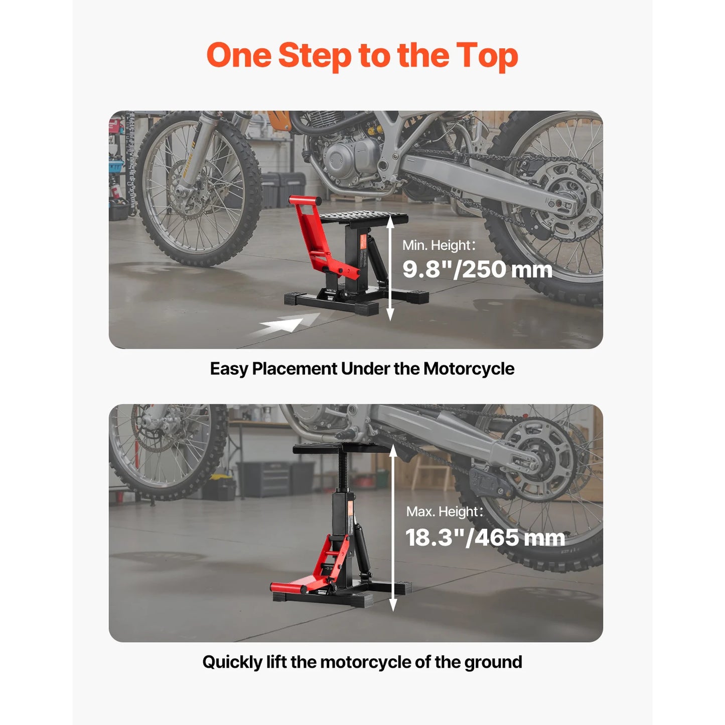 SucceBuy Dirt Bike Lift Stand, 1200lbs Motorcycle Jack Lift Stand and Hydraulic Lift Stand Adjustable Height for Dirtbike Repair