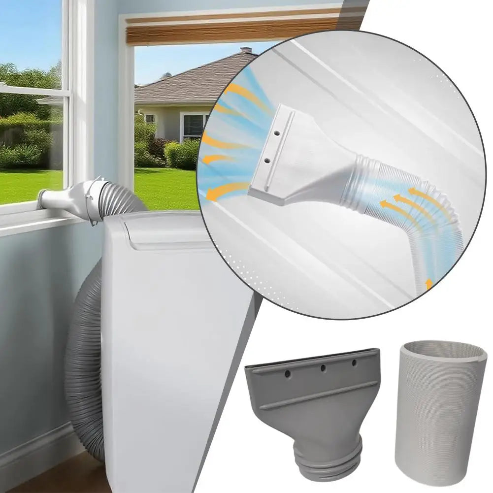 Portable Air Conditioner Window Vent Kit Flat Mouth Joint Adjustable Universal Duct Pipe AC Exhaust Hose Hose Accessories