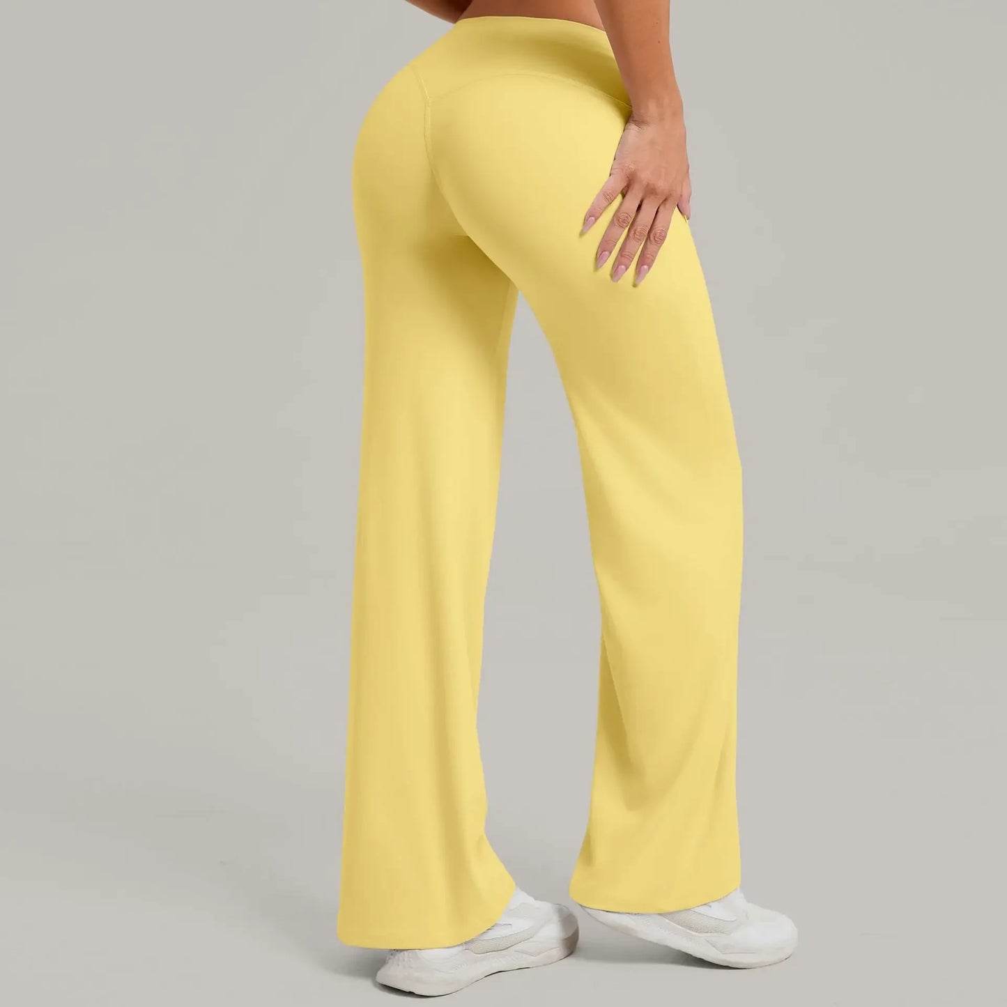 Women's Pilates Yoga Pants Sports Fitness Flared Peach Hip-lifting Leggings Outdoor Workout Training Running Casual Trousers