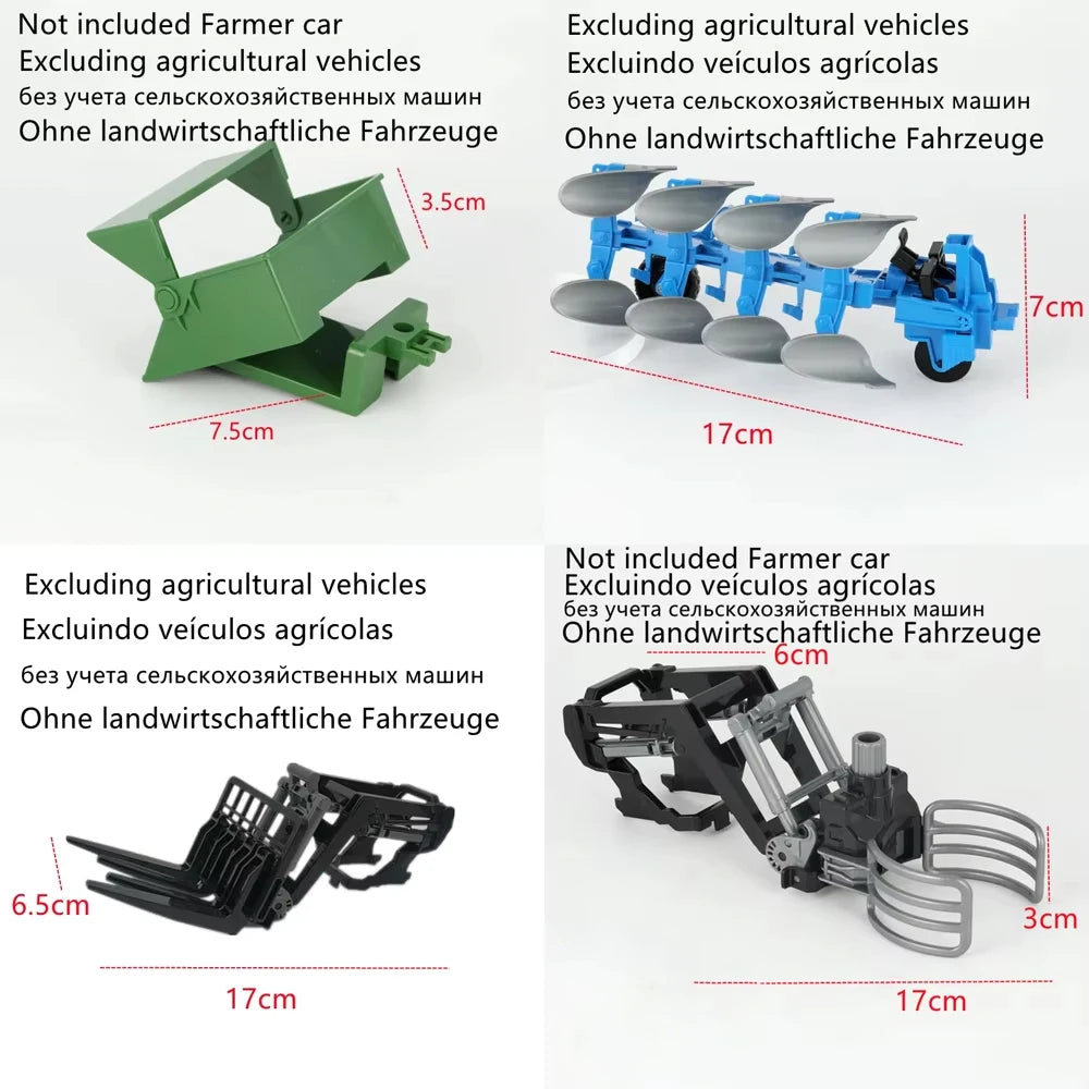 RC Car Tractors Trailer 2.4G Radio Controlled Farm Cars Farming Simulator Truck Miniature Farmer Animal Model Toys Children Boys