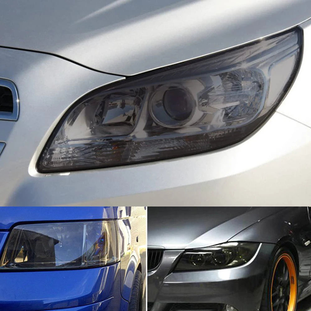 1Pcs 12inch *72inch Gloss Light Black Smoke Headlight Taillight Fog Light Tint Film Vinyl For Rear Window Windshield