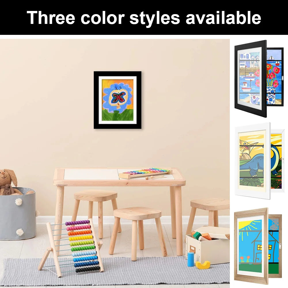 1-4pcs Kids Art Frames Children Art Projects Wooden Artwork Display 150Pictures