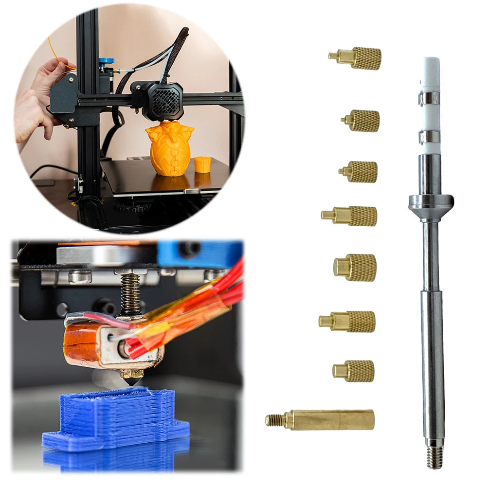 Heat Insert Nut Iron Tip M2-M8 Brass Hot Melt Insert Nut Insertion Kit TS100 Soldering Iron Tip Insert Internal Thread Head