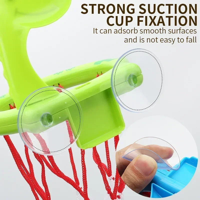 Baby Mini Basketball Bath Toys Bathroom Suction Cup Basketball Hoop Funny Shooting Bathtub Water Play Shower Toys for Toddlers