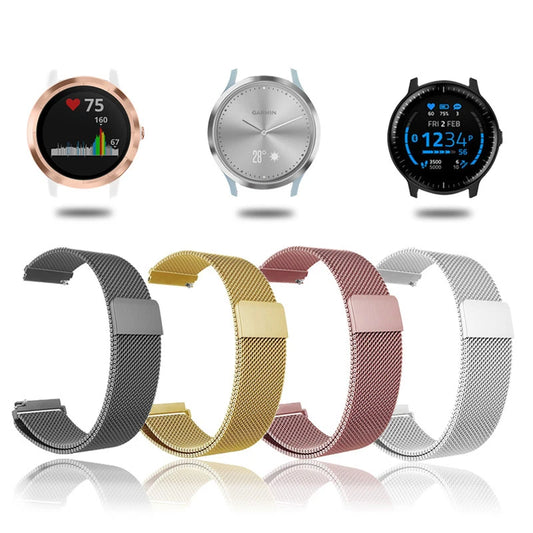 18mm 20mm 22mm Metal Strap For Garmin Vivoactive 3 4 4s 5 6 Band Watch Venu 2 2s 3s SQ Bracelet Venu 4 41mm 45mm Milanese Loop