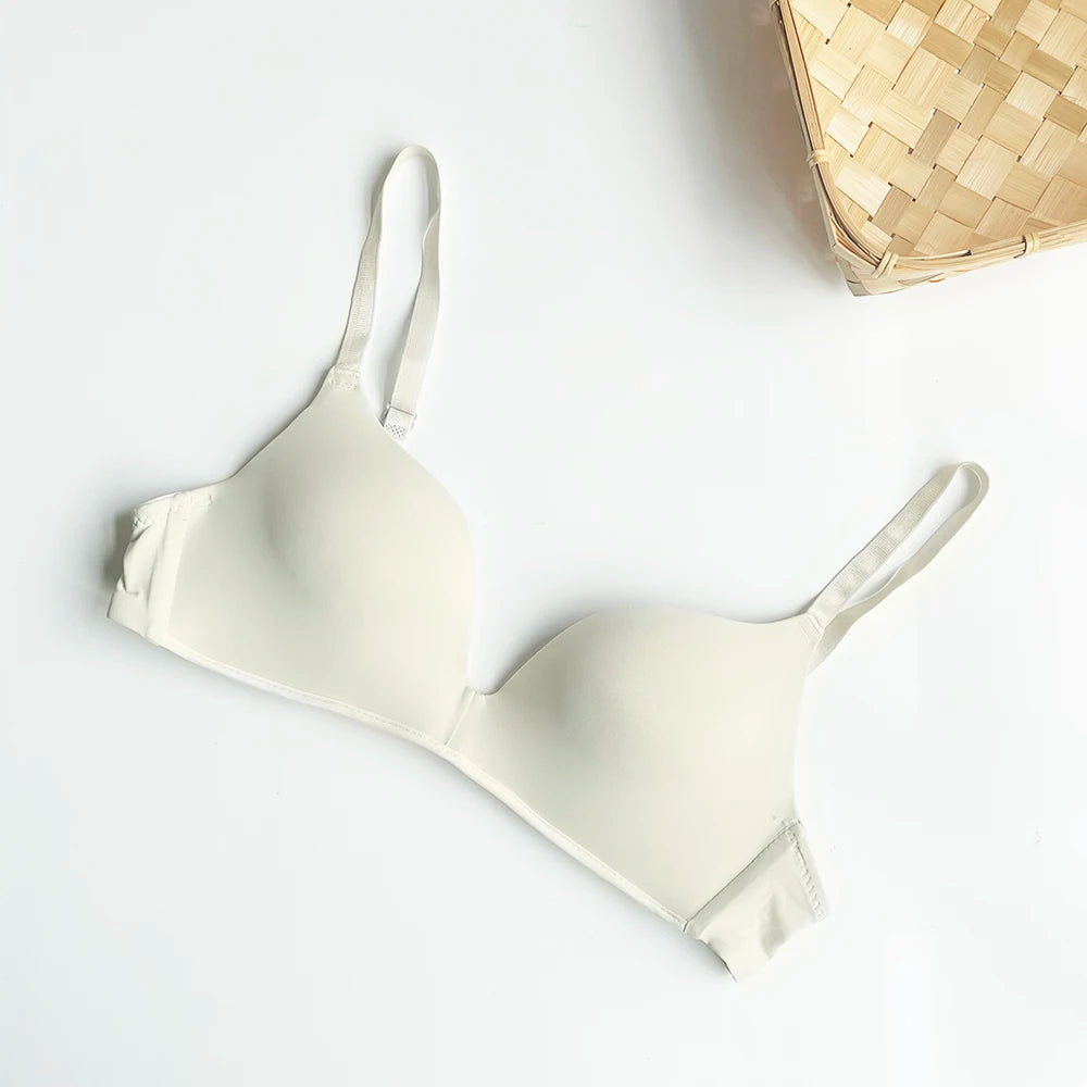 Ice Silk Bra For Women Comfort Wireless Gather Sexy Underwear For Women Push Up Simple Lingerie Seamless Brassiere Bralettle