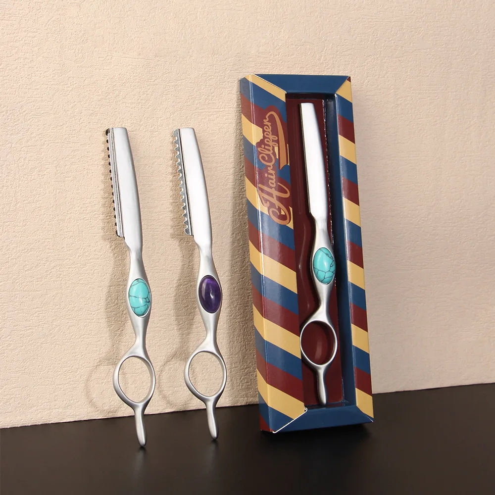 Professional Sharp Barber Razor Blade Purple Dragon Hair Razors Cut Hair Cutting Thinning Knife Salon Tools