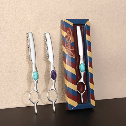 Professional Sharp Barber Razor Blade Purple Dragon Hair Razors Cut Hair Cutting Thinning Knife Salon Tools