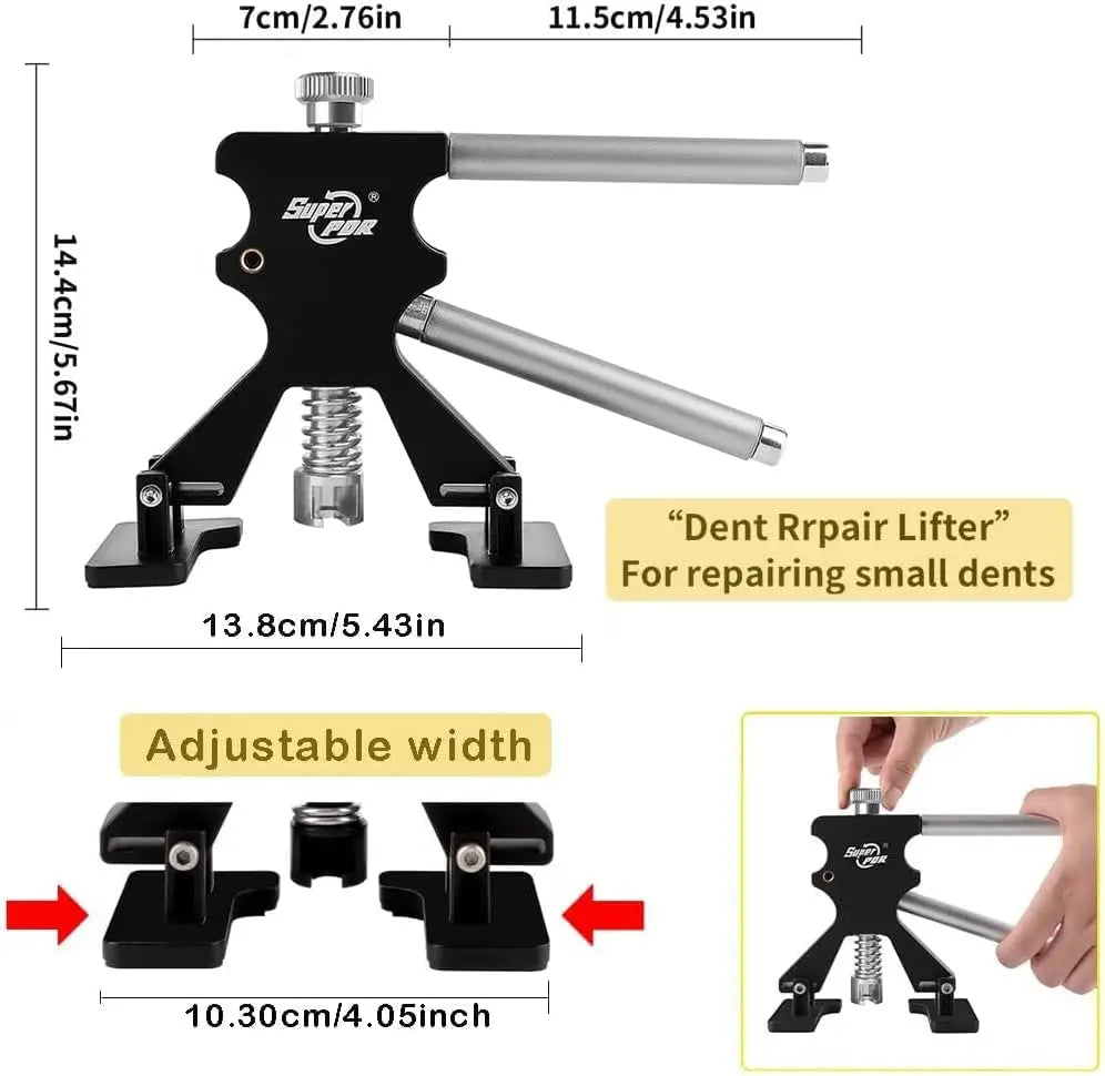 Super PDR Car Body Dent Repair Tool Professional Paintless Dent Removal Tool Set DIY Dent Puller Repair Tool with Slide Hammer
