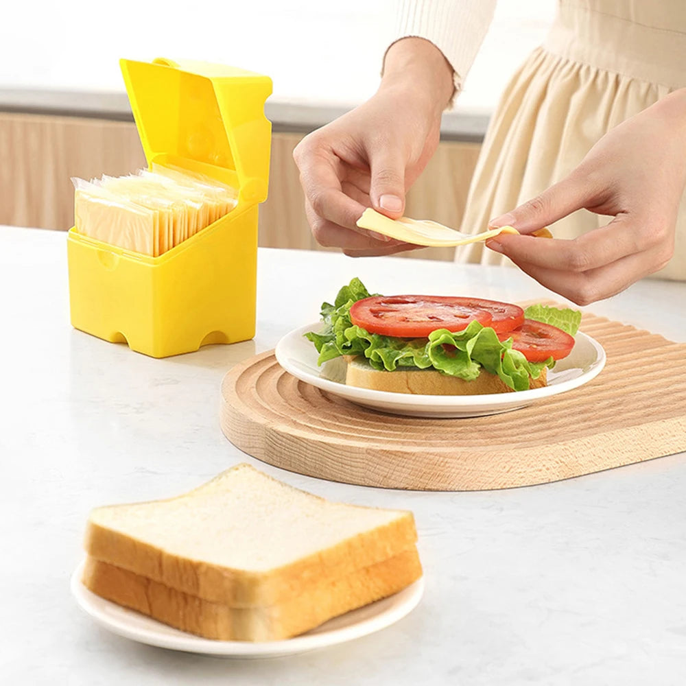 1PC Clamshell Cheese Box, Household Kitchen Crisper, Butter, Cheese, Cheese Packaging Storage Box, Refrigerator Food Crisper Box